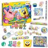CRAZE Calendario Avvento SpongeBob - 24 Sorprese con Giocattoli | Calendario avvento scuola: accessori didattici, 4 pupazzi, braccialetti, slime e giochi per bambini