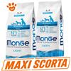 Monge Dog Natural Superpremium Adult Light All Breeds Salmone E Riso - SCORTA CONVENIENZA - Sacco da 12 Kg - 10 confezioni