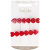 Solida Fermagli per capelli acrilico rosso con cuori Fermacapelli 50 g
