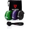 VIA FORTIS GmbH VIA FORTIS Set da 3 bande elastiche di resistenza Premium + guida agli esercizi, custodia e gancio da porta - Bande elastiche di resistenza/banda per trazioni e ausilio per trazioni/banda fitness/bande per allenamento per fitness e …