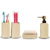 Set 4 Accessori bagno in ceramica - beige