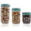 Set 3 Barattoli in Vetro con Scritte con capacità di 1000 ml, 660 ml e 625ml - turchese