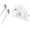 Cellularline USB-C Charger Kit 15W, Carica Velocemente e in Tutta Sicurezza i Device Samsung con Porta USB-C Compatibili con la Carica 15W, Lunghezza Cavo 100 cm, Bianco