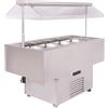 Tecfrigo Isola Buffet Refrigerata in Acciaio Inox con Lampade Riscaldanti - N° 4 Bacinelle GN1/1 mm 150