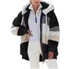 ABINGOO Giacca Donna Invernale Pile Cappotto con Cappuccio Zip Caldo Felpa | Cerniera Giubbotto Pelliccia Giacche Casual Parka Sciolto Giaccone Peluche Pecora Jacket Casa Cappotti