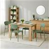 5 five simply smart Set Pranzo Abana da Interno Tavolo cm.140x90 + 4 Sedie colore Verde