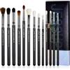 Jessup Pennelli trucco occhi 13pz set completo ombretto make up T338 | Pennelli occhi con etichette, fibre sintetiche morbide, senza perdita, sfumatura liscia per ombretto ed eyeliner