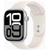 Apple Watch Series 10 Alluminio 46 mm (2024) | GPS + Cellular | Argento | Cinturino Sport M/L | Galassia - buono
