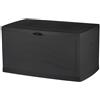 KOOPMAN Baule da giardino nero in plastica 121x65x75 cm 500 lt