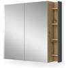 VICCO Specchio contenitore bagno Vicco Edelin Antracite/Artisan 80 x 75 cm con ripiani, Model 57988