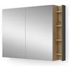 VICCO Specchio contenitore bagno Vicco Edelin Antracite/Artisan 100 x 75 cm con ripiani, Model 57989