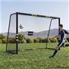 VEVOR Porta da Calcio 3 x 2 m Gabbia in Ferro con Rete in PE Nera Cancello da Calcio, Schiuma Protettiva Ammortizzante, Stadio, Giardino, Cortile, Campo, Attrezzatura per Esercizio di Tiro