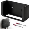 oCreon Supporto a parete compatibile con Waipu.tv Box 4K, colore nero - Salvaspazio per TV - Supporto per decoder con gestione dei cavi