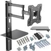 Maclean Supporto a muro con ripiano, regolabile da 23 a 42 pollici, dimensioni 200x200 VESA, per televisori LCD, LED e plasma