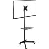 ERGOSOLID Falco - Support mobile e regolabile per piccoli televisori LCD LED, da 19 a 37 pollici - 9 x 33,5 x 77 cm - Nero