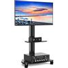 Rfiver Supporto mobile su ruote per televisori Plasma, LCD e LED da 27 a 65 pollici - Carrello portatile per TV con ripiano per laptop