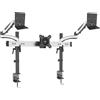 HFTEK Supporto per monitor - Con ripiano per 2 altoparlanti - Capacità di carico: fino a 15 kg - Standard VESA 75-100 (MP213C) - Montaggio individuale