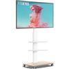 FITUEYES Ruote per televisori da 32-70 pollici - girevoli a 60° e con 6 posizioni di altezza regolabili. Supporto per televisori universale, adatto a televisori LCD, LED, piatti e curvi, ecc