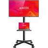 oCreon Supporto mobile per televisore, regolabile in altezza, adatto per televisori da 32 a 65 pollici. Include un carrello con vassoio