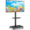 oCreon Supporto mobile per TV - Modello standard - Con piano in legno - Supporto per TV - Modello standard - Supporto televisivo - Mobile - Rotella e regolabile in altezza - Per televisori da 27 a 60 pollici