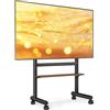 oCreon Supporto mobile per TV - Standard con ruote per televisori da 40-85 pollici - Robusto supporto mobile per TV con piano e capacità di carico di 60 kg - Struttura in acciaio nero