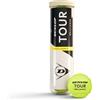 Dunlop Sports Dunlop Palline da tennis Tour Brilliance | Approvata ITF | Prestazioni da match | Nucleo in gomma | Feltro tessuto | Rimbalzo costante | Durevole | Erba | Duro | Terra
