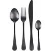 GALILEO Set 16 posate 5Th Avenue in acciaio inox 18/0, nero satinato