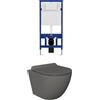 Parama Kit WC sospeso e sistema di scarico da incasso mod. Parigi grigio opaco