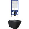 Parama Kit WC sospeso e sistema di scarico da incasso mod. Kyoto nero opaco