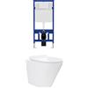 Parama Kit WC sospeso e sistema di scarico da incasso mod. Rio bianco lucido