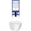 Parama Kit WC sospeso e sistema di scarico da incasso mod. Parigi bianco opaco
