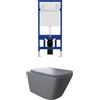 Parama Kit WC sospeso e sistema di scarico da incasso mod. Kyoto grigio opaco