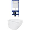 Parama Kit WC sospeso e sistema di scarico da incasso mod. Venezia bianco lucido