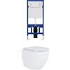 Parama Kit WC sospeso e sistema di scarico da incasso mod. Europa Small bianco opaco