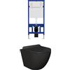 Parama Kit WC sospeso e sistema di scarico da incasso mod. Parigi nero opaco
