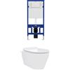 Parama Kit WC sospeso e sistema di scarico da incasso mod. Barcellona bianco lucido