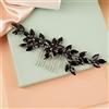 BERYUAN Pettine per capelli da donna con strass neri, a goccia, con strass, per matrimonio, fascia per capelli da sposa, accessorio per capelli da principessa, per donne e ragazze (nero)