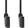NEDIS Cavo scart in PVC con connettori angolati nichelati, connessione sicura per lettore DVD alla TV, 1,5 m
