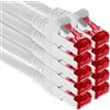 1aTTack.de 3.0m CAT6 Cavo di rete LAN RJ45 1000 Mbit, 10 pezzi - bianco | S-FTP, cavo patch Ethernet, cavo LAN, per router, switch, modem, DSL, Internet, Wi-Fi e patch panel