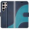 BoxTii Cover per Samsung Galaxy S24 Ultra, Custodia in PU Pelle Portafoglio, Magnetica Cover a Libro con Slot per Schede per Galaxy S24 Ultra, Blu