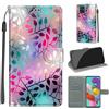 KENHONER Custodia per Samsung Galaxy A51, foglia | Portafoglio Pelle PU, Magnetica, Resistente Agli Urti, Scomparto Carte Credito, Pieghevole, Flip Libro, Motivo