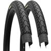 ECOVELO 2 COPERTONI 28x1 1/2 (40-635) BICI CITY BIKE NERI COPPIA PNEUMATICI TREKKING 28 POLLICI GOMMA BICICLETTA