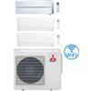 Mitsubishi Climatizzatore Condizionatore Mitsubishi MSZ-AY + Kirigamine Style Wifi R32 Trial Split Inverter 9000 + 9000 + 18000 BTU con U.E. MXZ-4F72VF4 Classe A++/A+