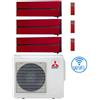 Mitsubishi Climatizzatore Condizionatore Mitsubishi Kirigamine Style Wifi R32 Rosso Trial Split Inverter 9000 + 12000 + 12000 BTU con U.E. MXZ-3F68VF NOVITÁ Classe A++/A+