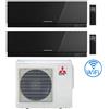 Mitsubishi Climatizzatore Condizionatore Mitsubishi Kirigamine Zen Wifi Nero Dual Split Inverter 12000 + 15000 BTU con U.E. MXZ-3F54VF classe A+++ /A++ NOVITÁ