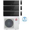Mitsubishi Climatizzatore Condizionatore Mitsubishi Kirigamine Zen Wifi Nero Trial Split Inverter 9000 + 12000 + 15000 BTU con U.E. MXZ-3F68VF classe A++ /A+ NOVITÁ