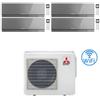 Mitsubishi Climatizzatore Condizionatore Mitsubishi Kirigamine Zen Wifi Argento Quadri Split Inverter 7000 + 9000 + 9000 + 12000 BTU con U.E. MXZ-4F72VF classe A++ /A+ NOVITÁ