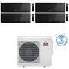 Mitsubishi Climatizzatore Condizionatore Mitsubishi Kirigamine Zen Wifi Nero Quadri Split Inverter 9000 + 9000 + 9000 + 12000 BTU con U.E. MXZ-4F72VF classe A++ /A+ NOVITÁ