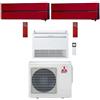 Mitsubishi Climatizzatore Condizionatore Mitsubishi Kirigamine Style Rosso MSZ-LN + Pavimento Serie M MFZ-KT Trial Split Inverter 9000 + 12000 + 18000 BTU con U.E. MXZ-3F68VF NOVITÁ Classe A++/A+