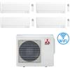 Mitsubishi Climatizzatore Condizionatore Mitsubishi MSZ-AY Wifi R32 Quadri Split Inverter 9000 + 9000 + 9000 + 9000 BTU con U.E. MXZ-4F80VF Classe A++/A+